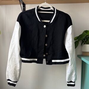 Forever 21 Black and White Varsity Jacket